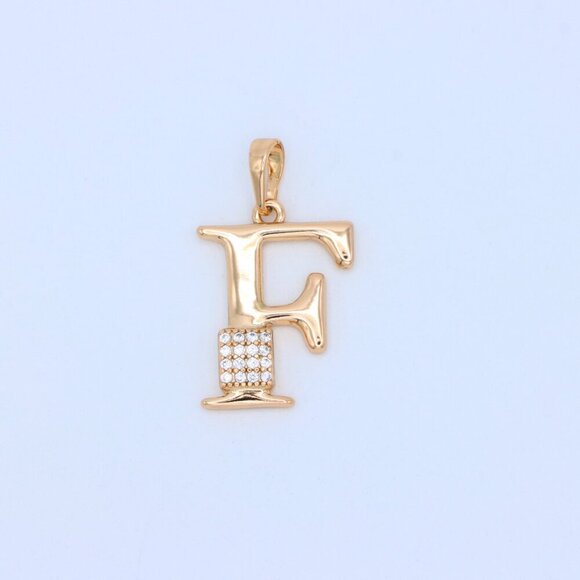"Rose Gold F Initial Pendant with Crystal Accents for Women & Girls, XPPT1417 - Picture 11 of 13